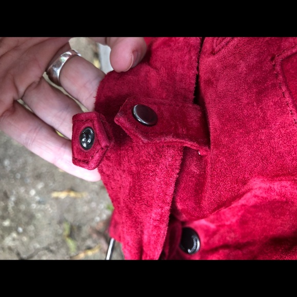 BLANK NYC Red suede leather moto jacket - Picture 4 of 5
